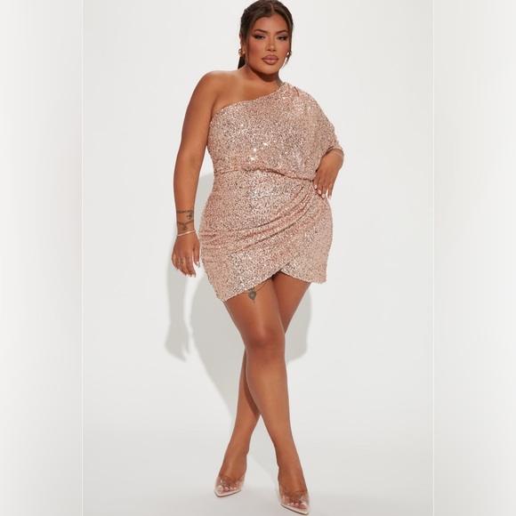 Ella Sequin Mini Dress - Rose Gold - Picture 3 of 3